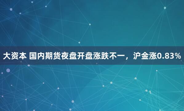 大资本 国内期货夜盘开盘涨跌不一，沪金涨0.83%